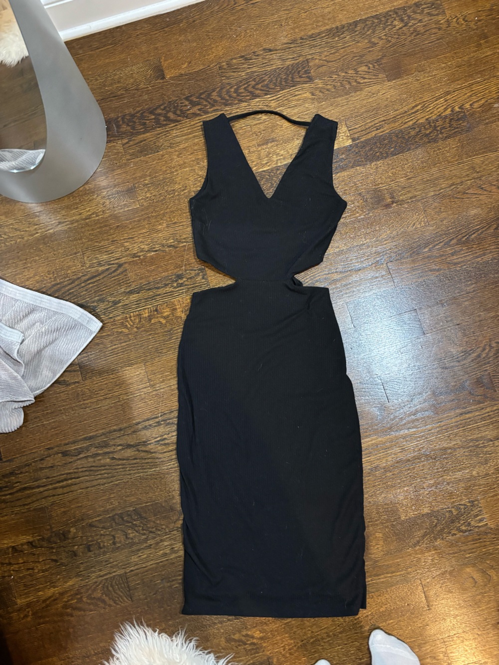 AFRM Black Midi Cutout Bodycon Dress - Picture 3 of 3